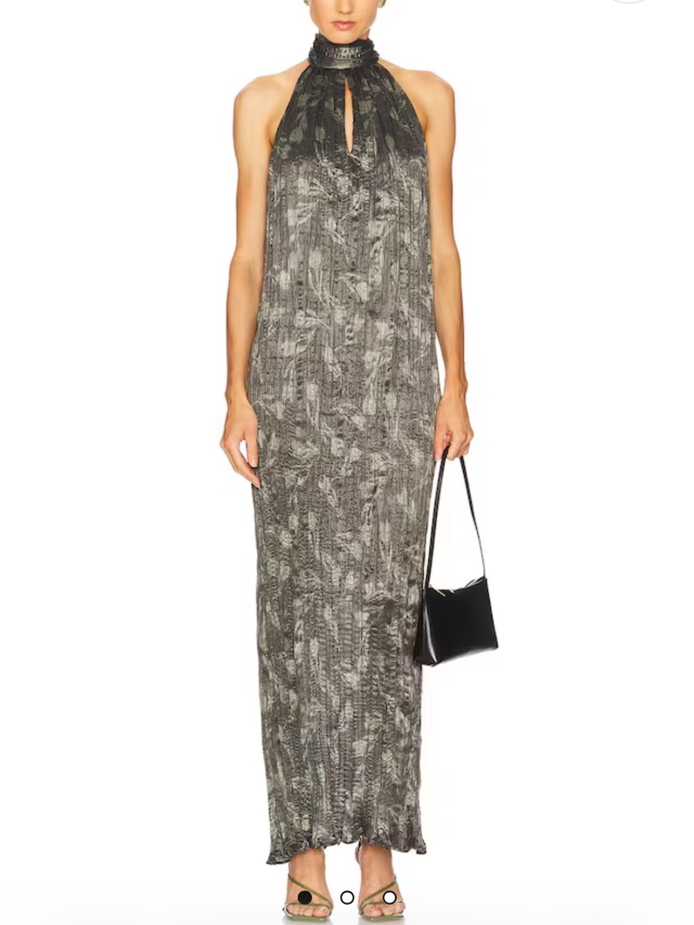Halter Maxi Dress in Charcoal Gray